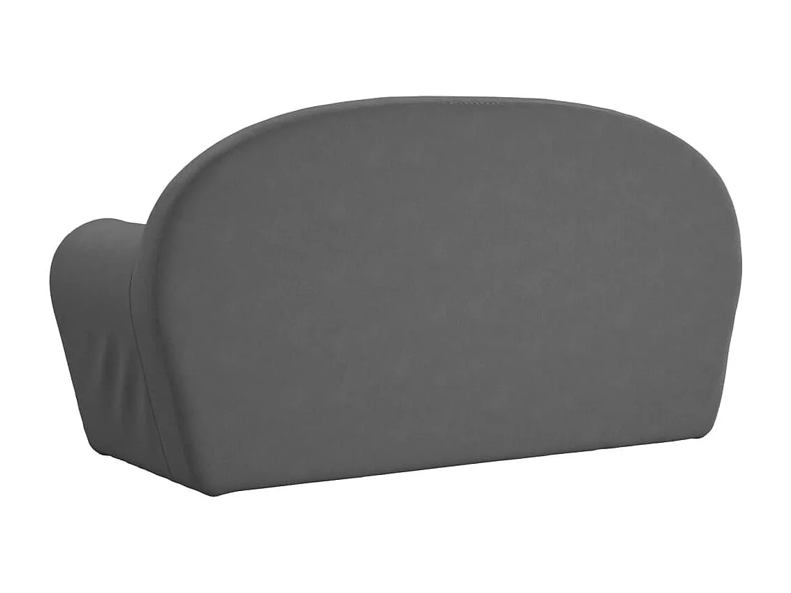 Canapé pour enfants 2 places anthracite peluche douce FR474789