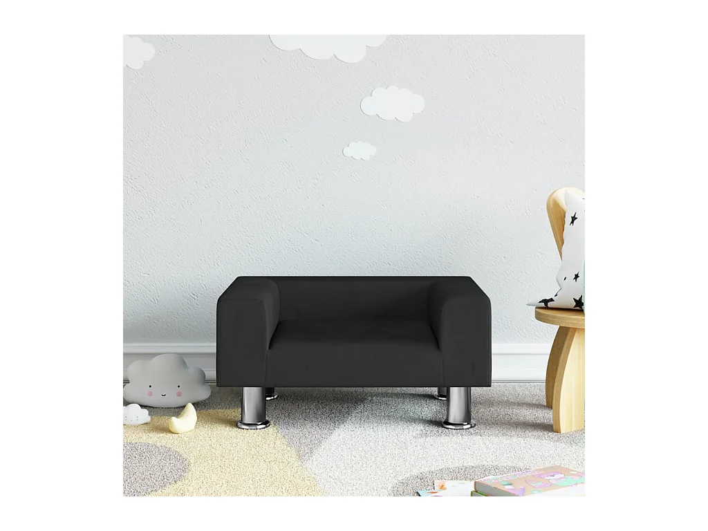 Canapé pour enfants noir 50x40x26,5 cm velours FR914317