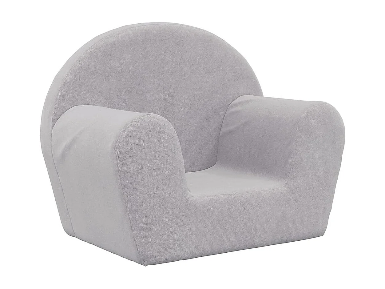 Canapé pour enfants gris clair peluche douce FR134933