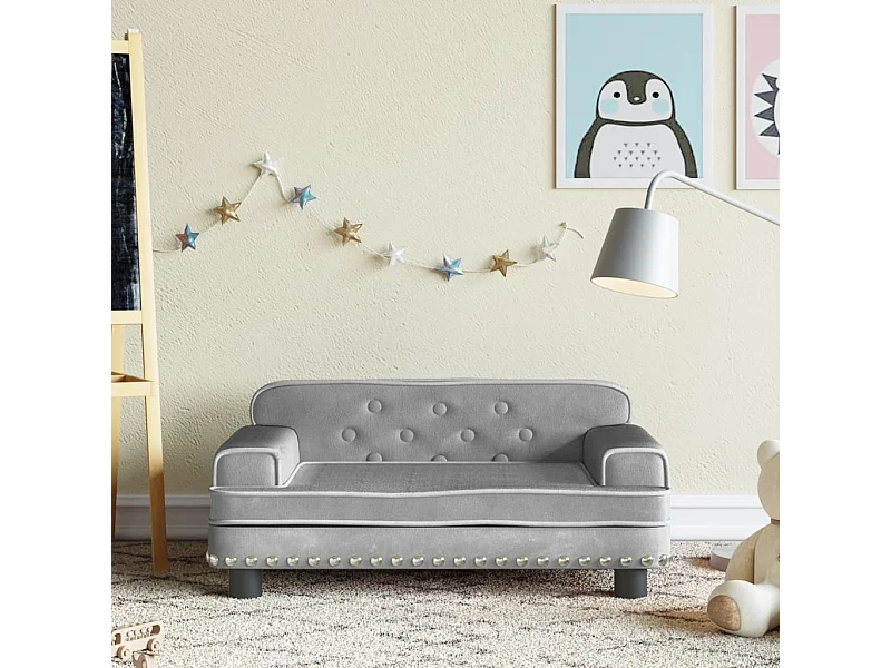 Canapé pour enfants gris clair 70x45x30 cm velours FR275787