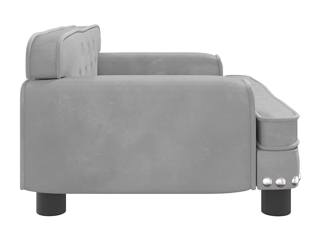 Canapé pour enfants gris clair 70x45x30 cm velours FR275787