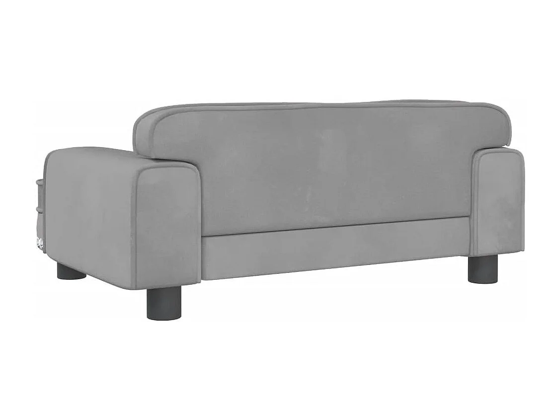 Canapé pour enfants gris clair 70x45x30 cm velours FR275787