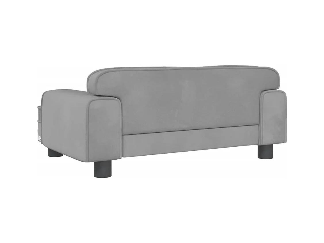 Canapé pour enfants gris clair 70x45x30 cm velours FR275787