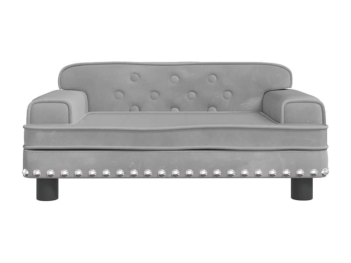 Canapé pour enfants gris clair 70x45x30 cm velours FR275787