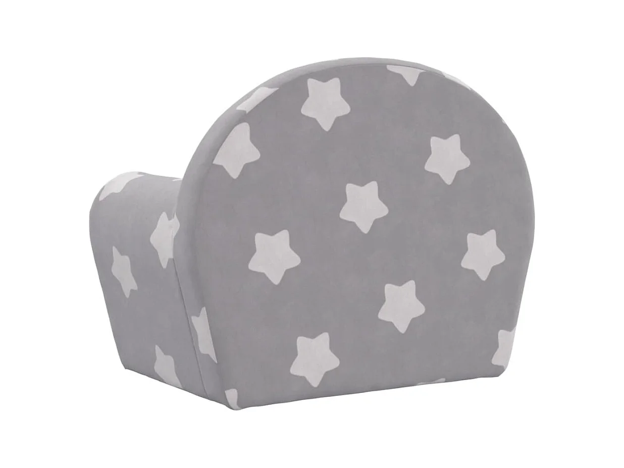 Sofá para niños felpa suave gris claro con estrellas ES227878