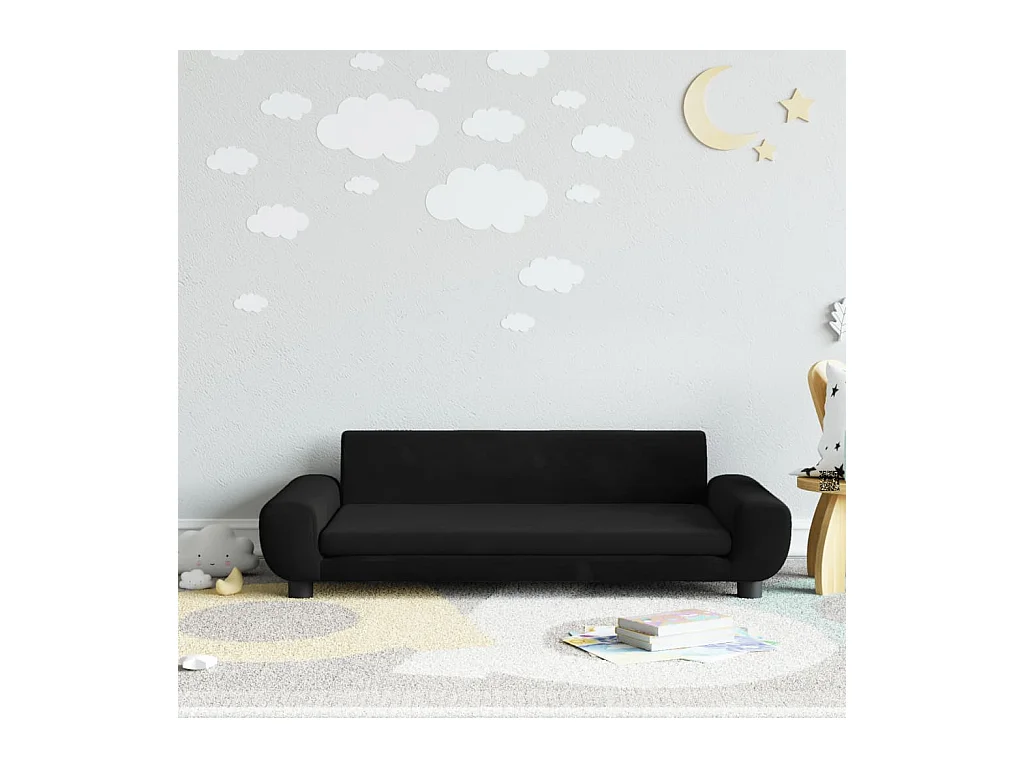 Canapé pour enfants noir 100x54x33 cm velours FR307256