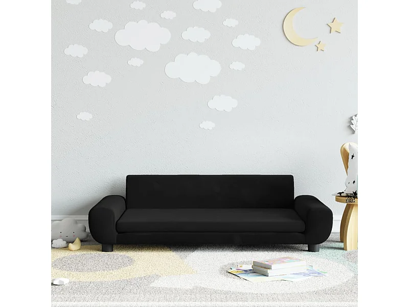 Canapé pour enfants noir 100x54x33 cm velours FR307256