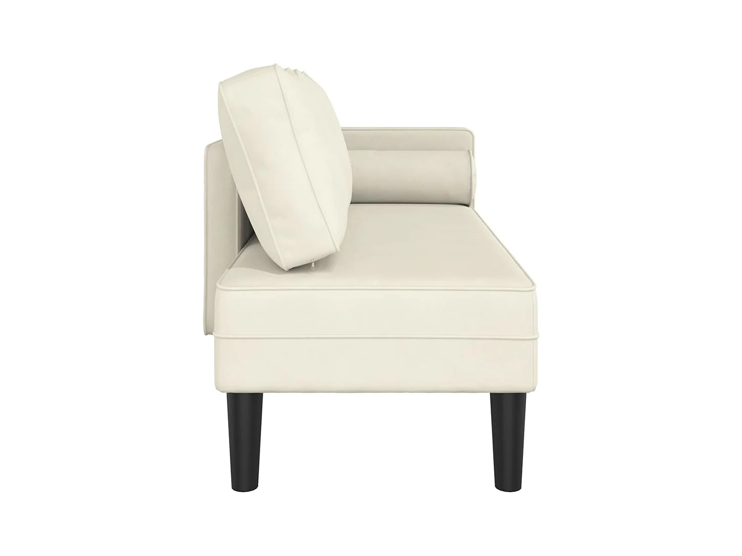 Chaise longue met kussens fluweel crèmekleurig BE514948