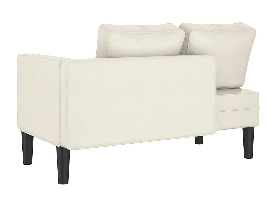 Chaise lounge com almofadões veludo creme PT594744