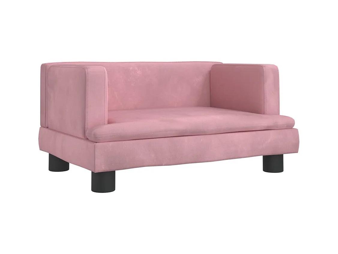 Sofá para niños de terciopelo rosa 60x40x30 cm ES137161