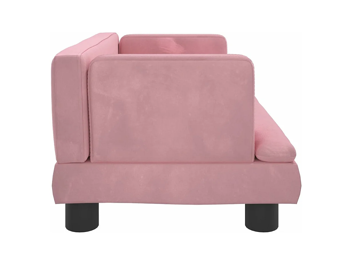 Sofá para niños de terciopelo rosa 60x40x30 cm ES137161
