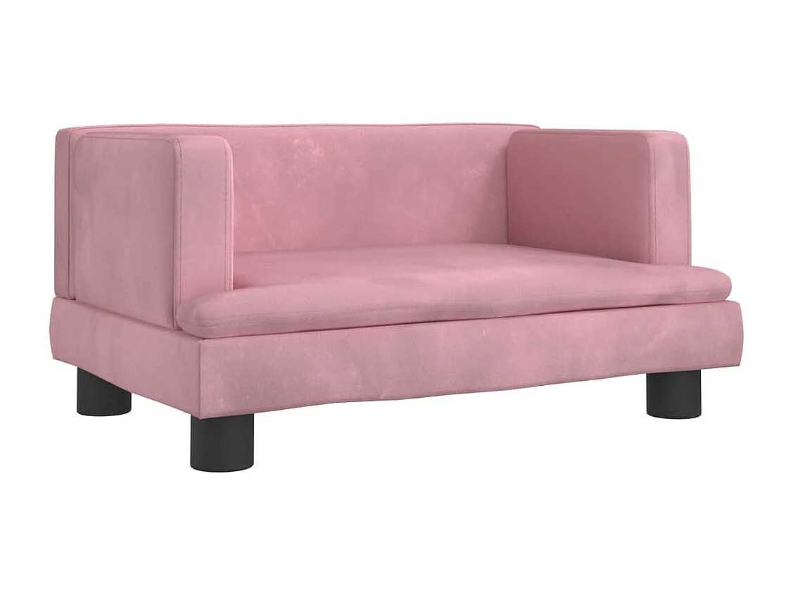 Canapé pour enfants rose 60x40x30 cm velours FR899624