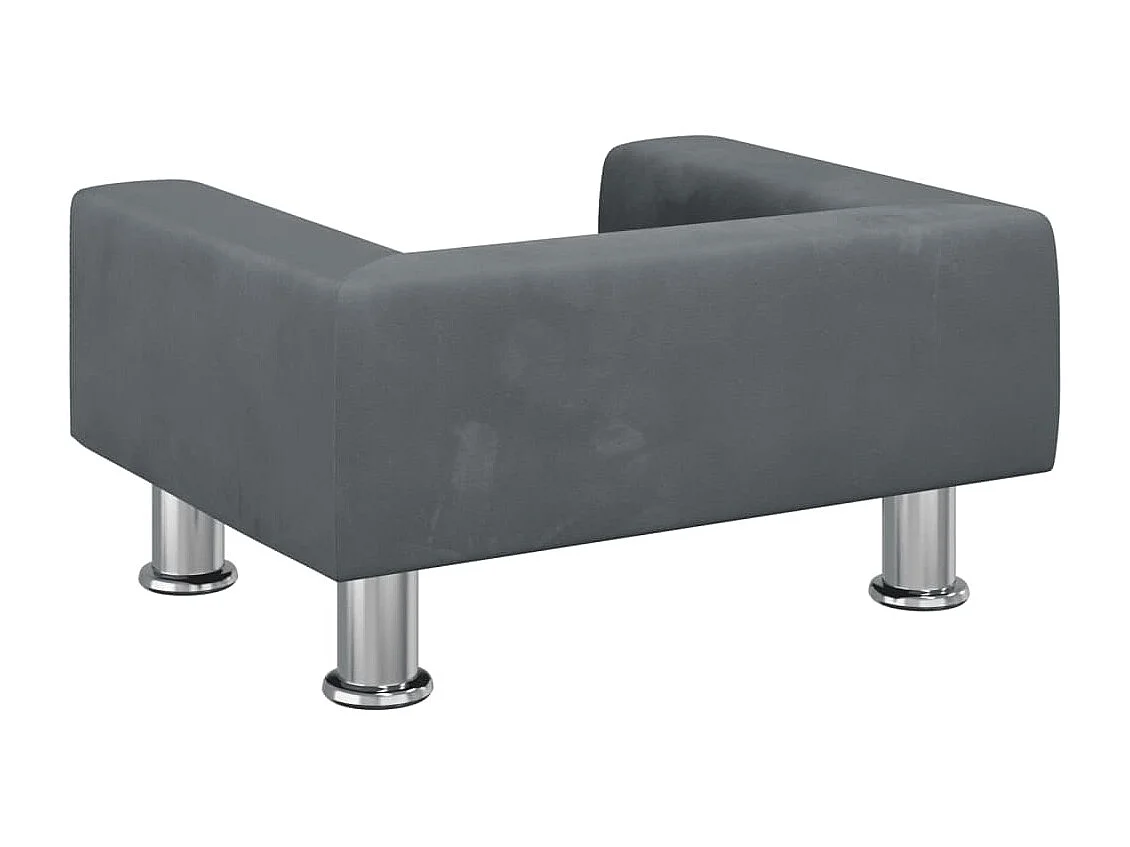 Canapé pour enfants gris foncé 50x40x26,5 cm velours FR393957