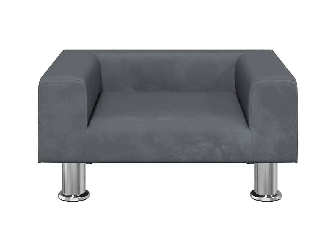 Sofá para niños de terciopelo gris oscuro 50x40x26,5 cm ES749461
