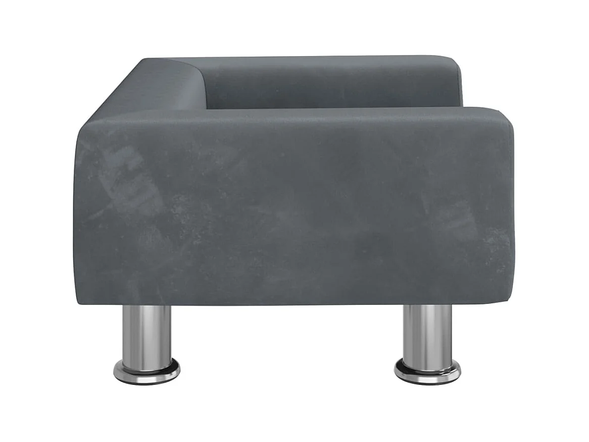 Sofá para niños de terciopelo gris oscuro 50x40x26,5 cm ES749461