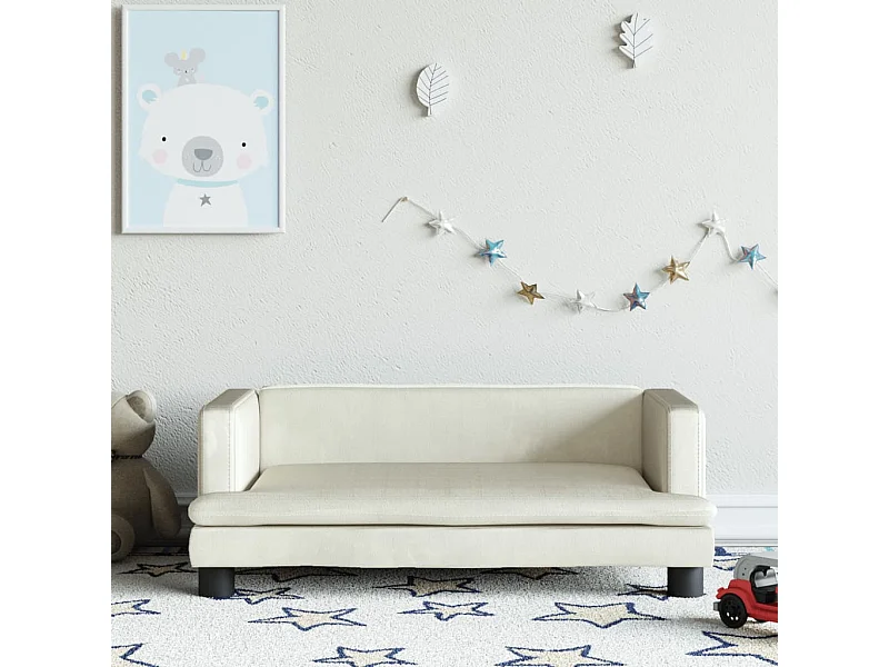 Sofá para niños de terciopelo crema 80x45x30 cm ES567805