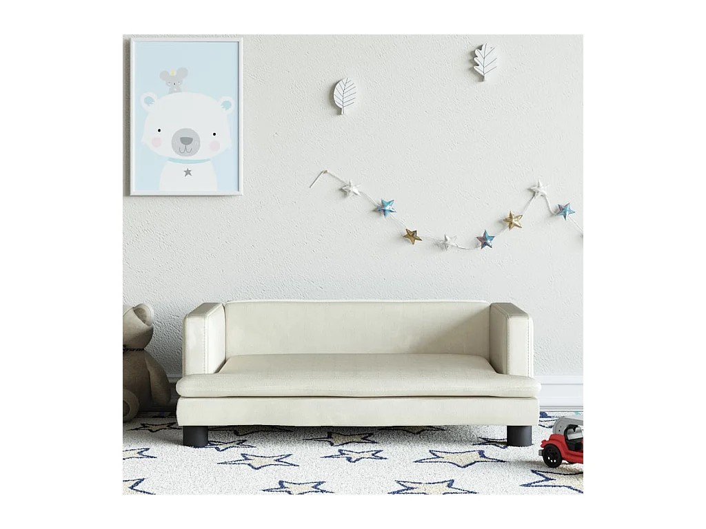Canapé pour enfants crème 80x45x30 cm velours FR643381