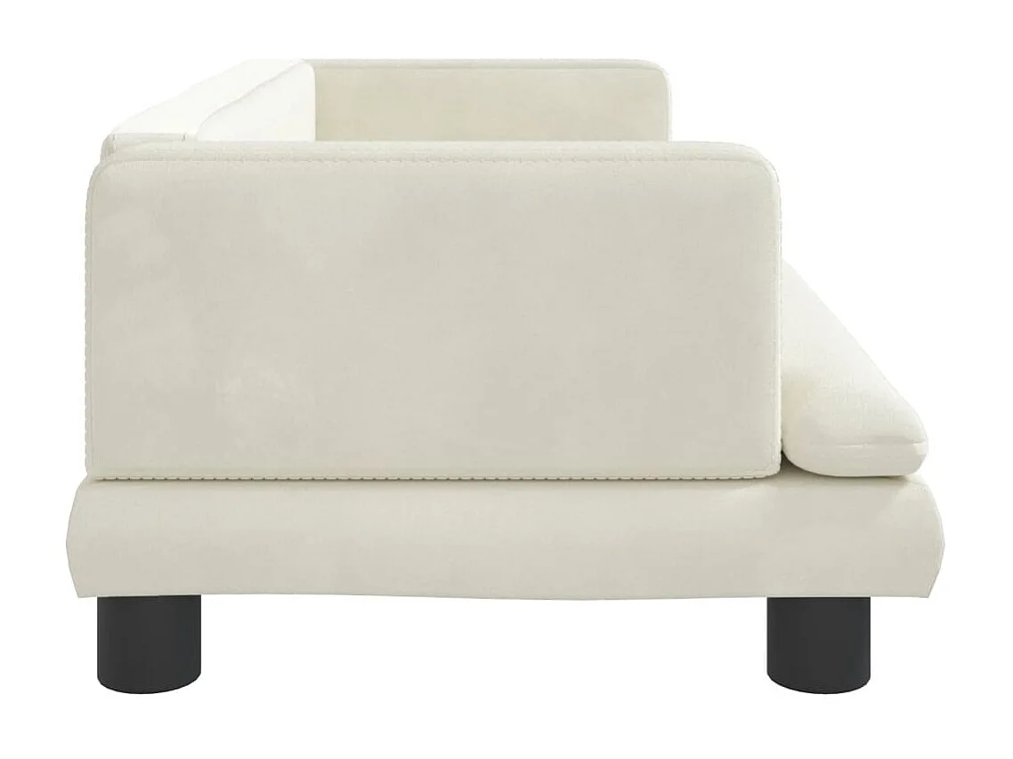 Kinderbank 80x45x30 cm fluweel crèmekleurig BE712590