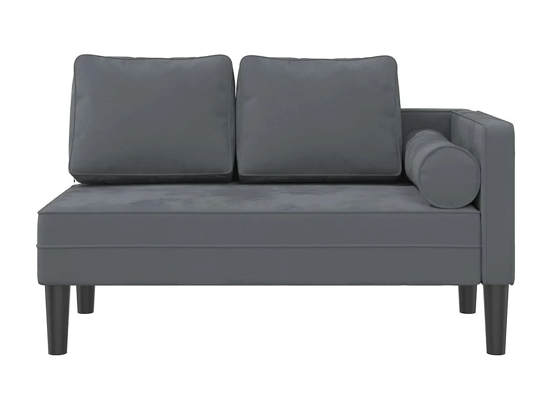 Chaise longue met kussens fluweel donkergrijs BE563079