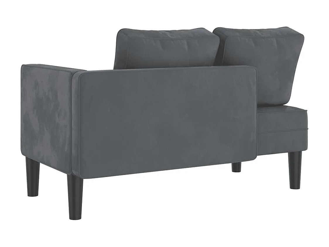 Chaise longue met kussens fluweel donkergrijs BE563079