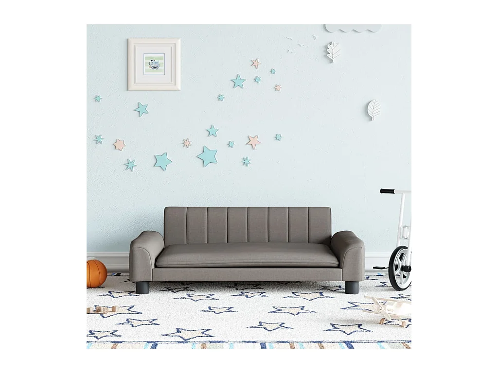 Canapé pour enfants taupe 90x53x30 cm tissu FR861712