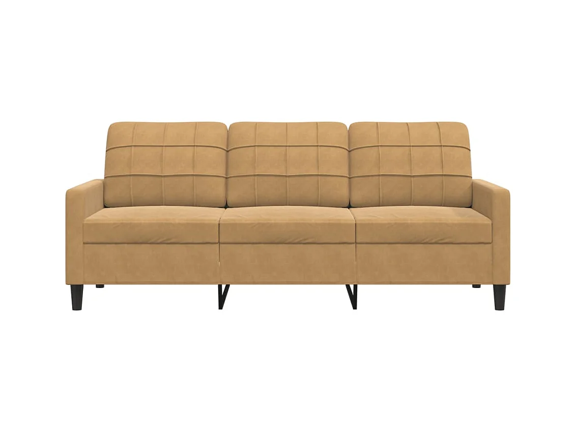 Driezitsbank 180 cm fluweel bruin BE454006