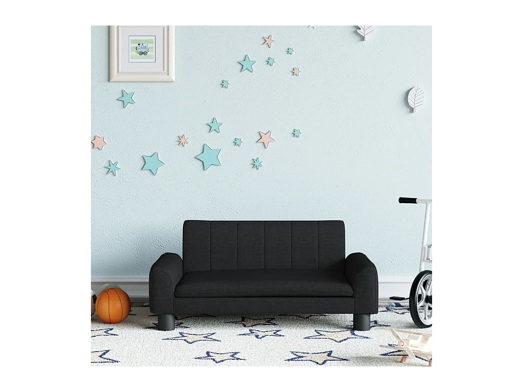 Canapé pour enfants noir 70x45x30 cm tissu FR960034