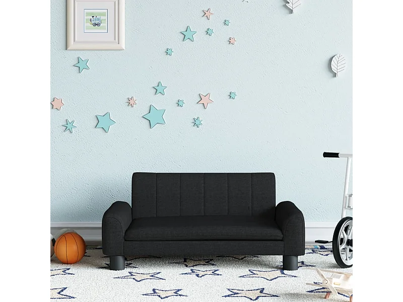 Canapé pour enfants noir 70x45x30 cm tissu FR960034