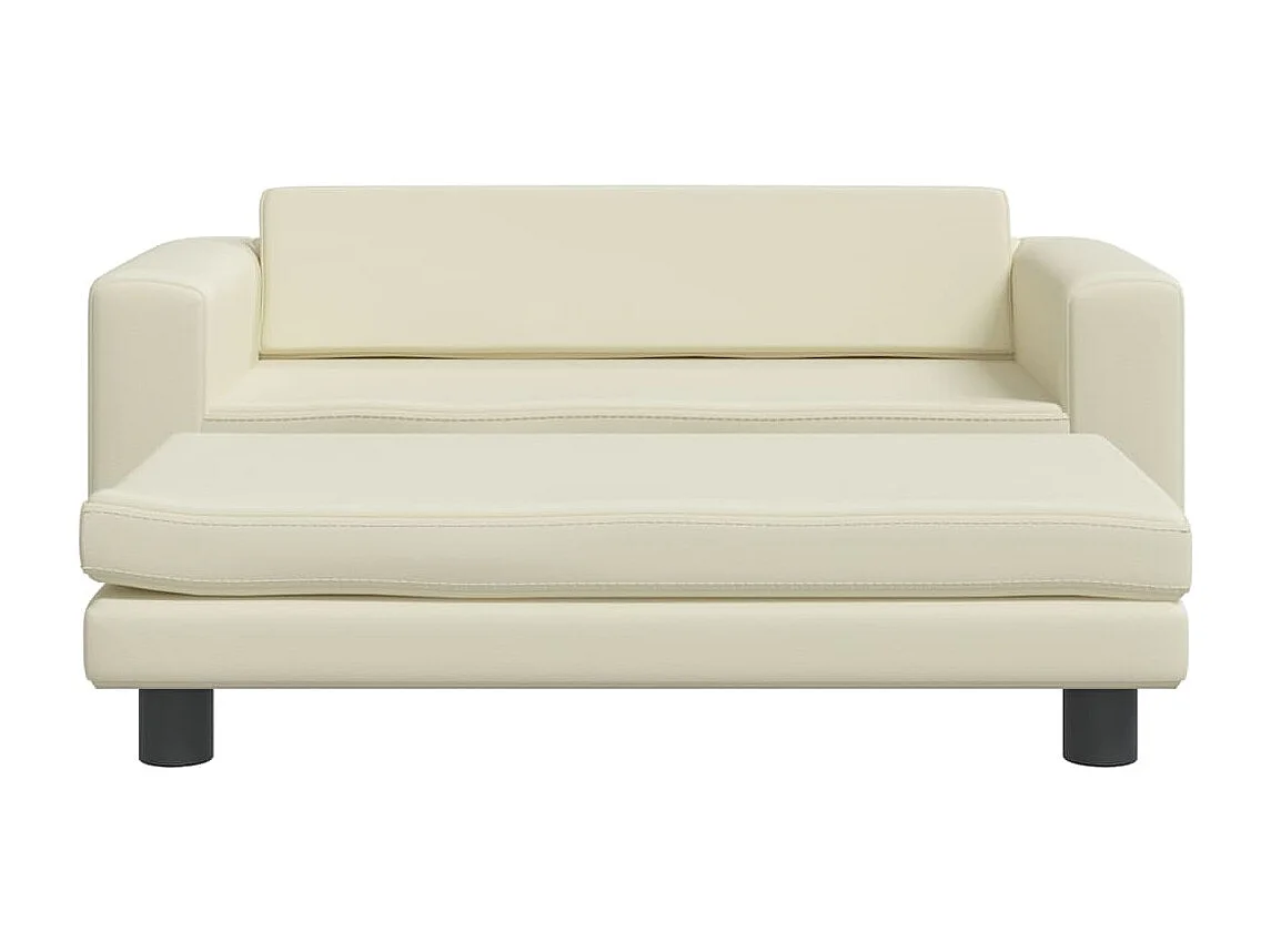 Canapé avec repose-pied pour enfants crème 100x50x30 cm FR144341