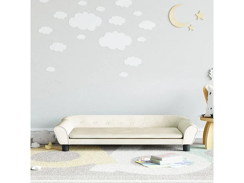 Sofá para niños de terciopelo crema 100x50x26 cm ES677090