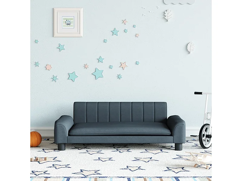 Sofá infantil 90x53x30 cm tecido cinzento-escuro PT701930