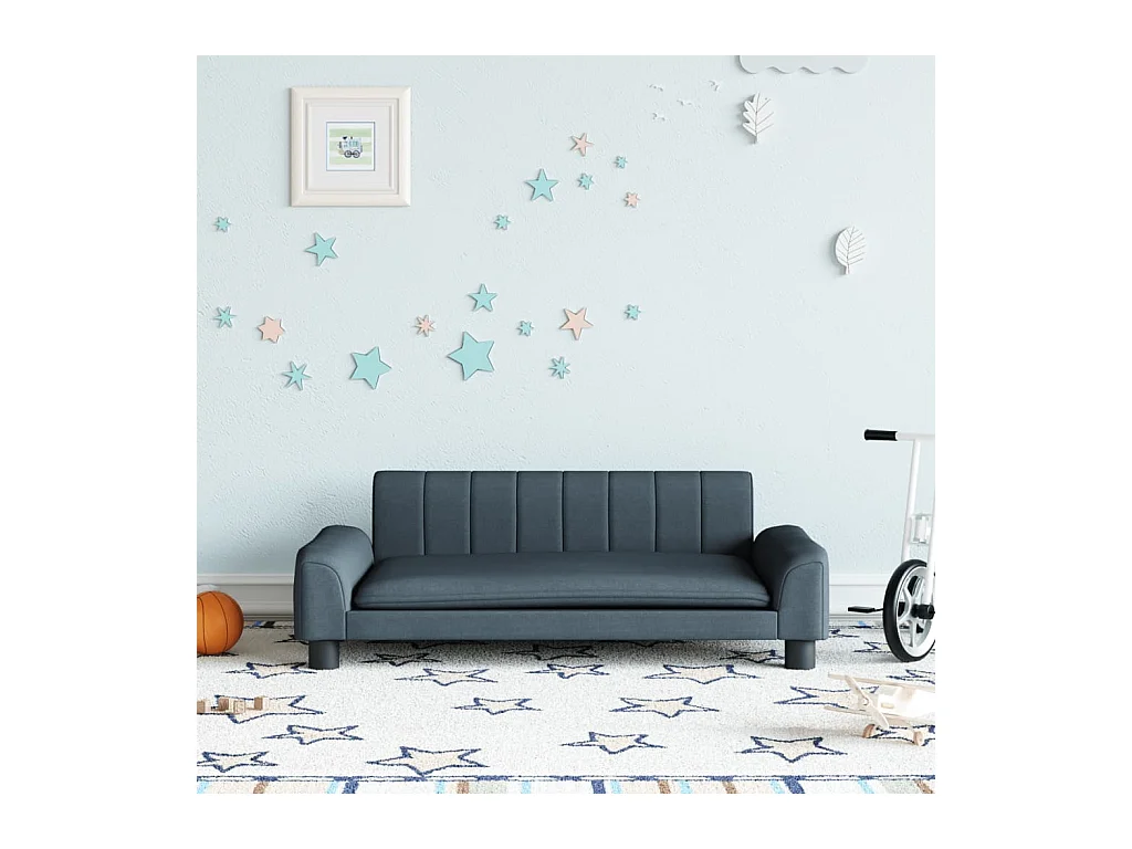 Canapé pour enfants gris foncé 90x53x30 cm tissu FR751308