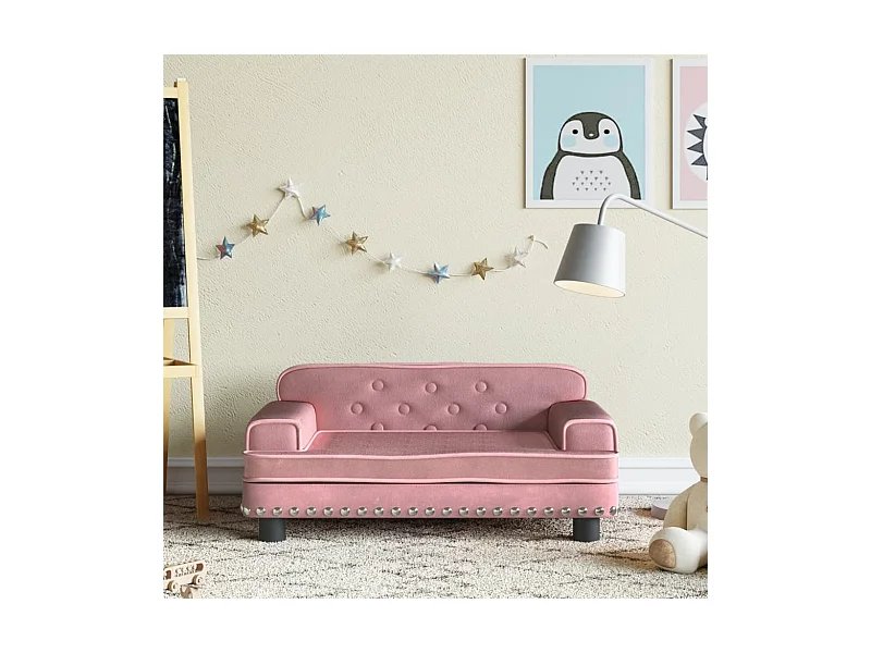 Canapé pour enfants rose 70x45x30 cm velours FR271230
