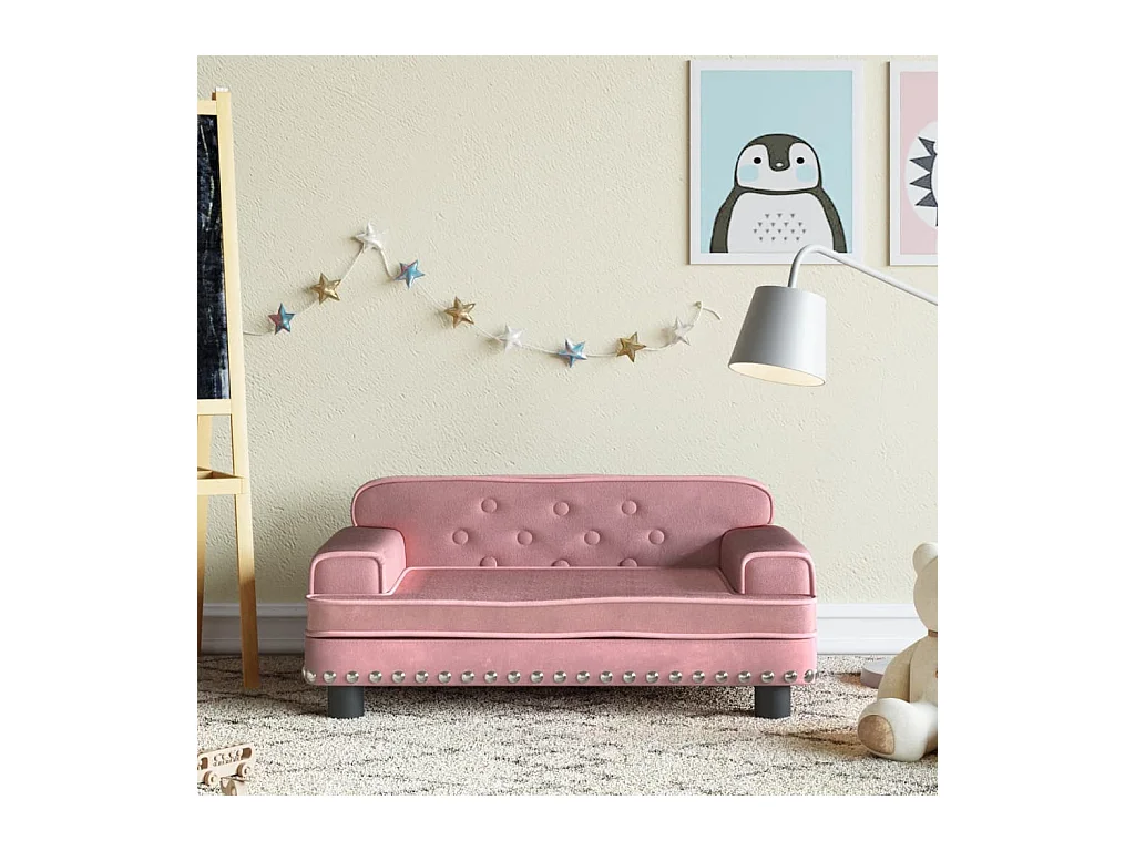 Canapé pour enfants rose 70x45x30 cm velours FR271230