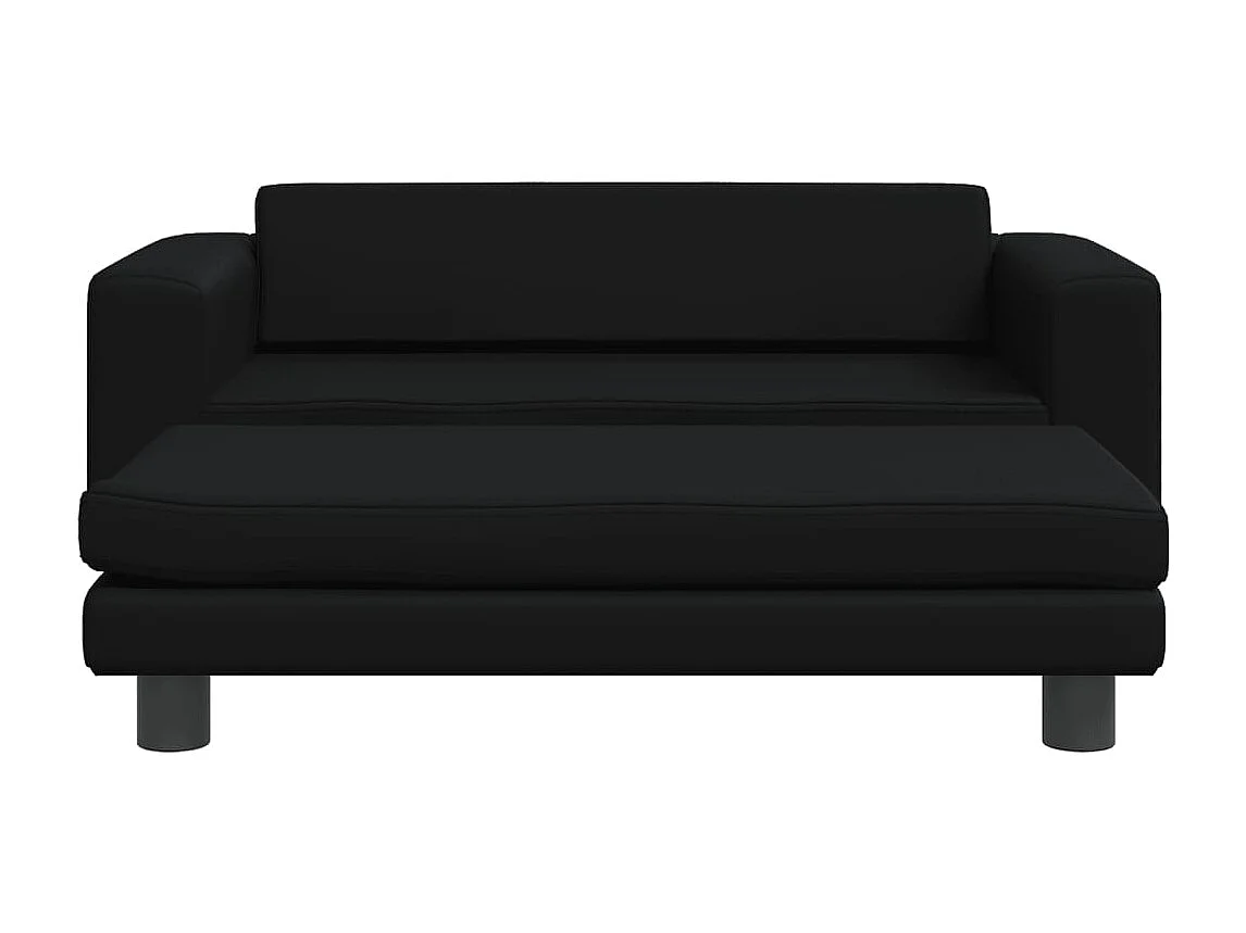 Canapé avec repose-pied pour enfants noir 100x50x30 cm FR341123