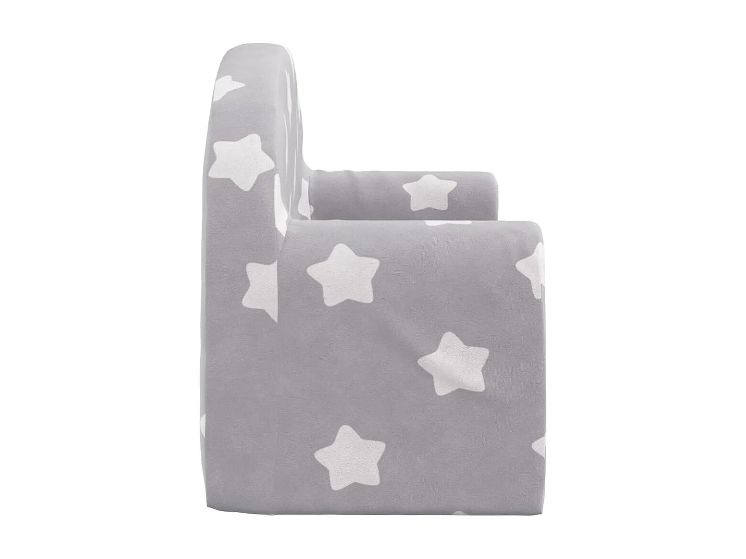 Canapé enfants 2 places gris clair avec étoiles peluche douce FR886474