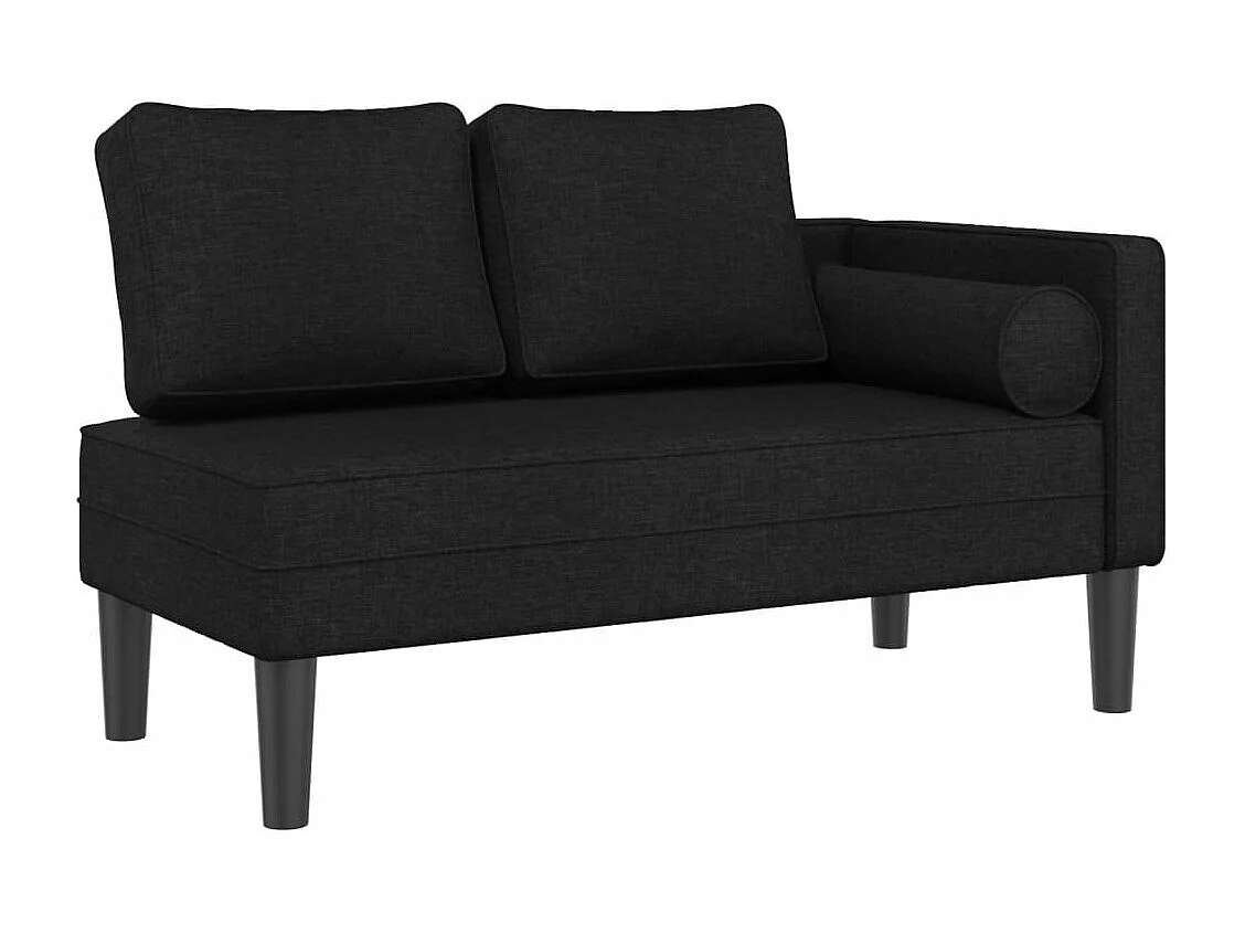 Canapé avec coussins noir tissu FR260787