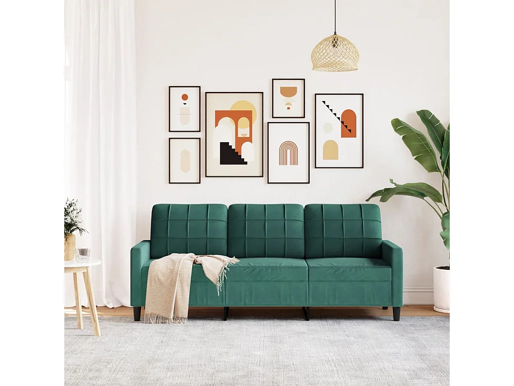 Canapé à 3 places Vert foncé 180 cm Velours FR151009