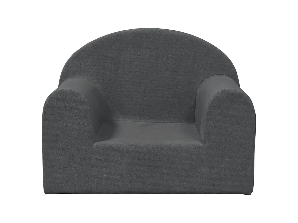 Sofá infantil pelúcia macia antracite PT193314