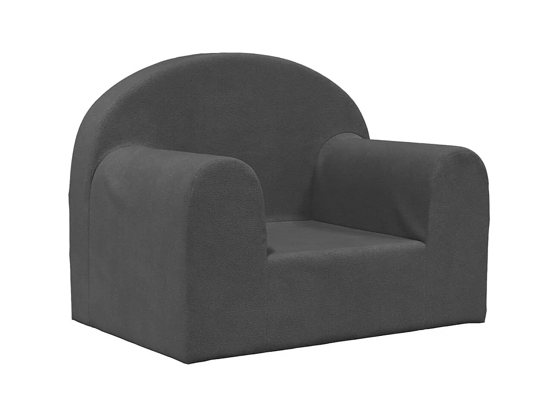 Sofá infantil pelúcia macia antracite PT193314