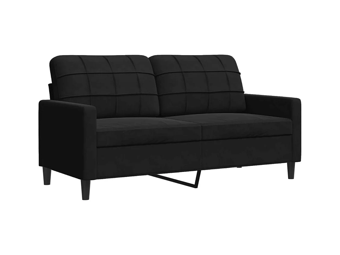 Canapé à 2 places Noir 140 cm Velours FR354980