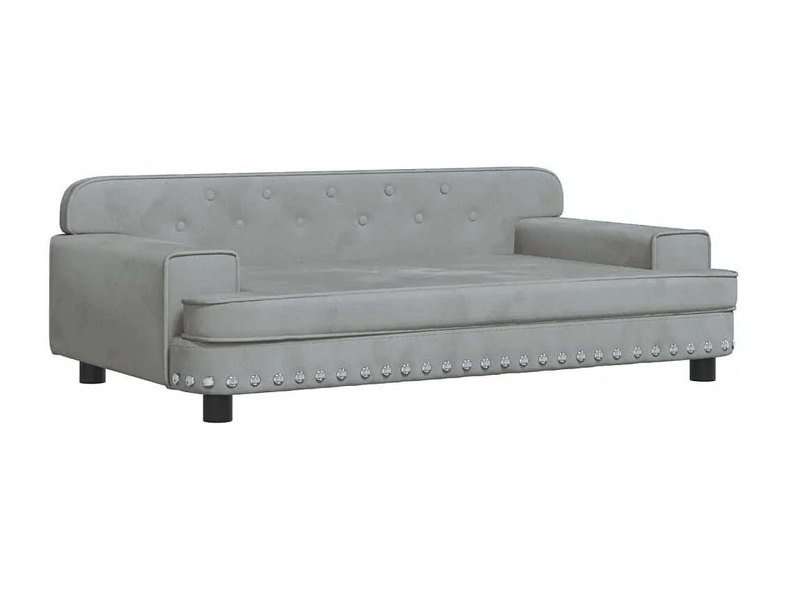 Canapé pour enfants gris clair 90x53x30 cm velours FR503143