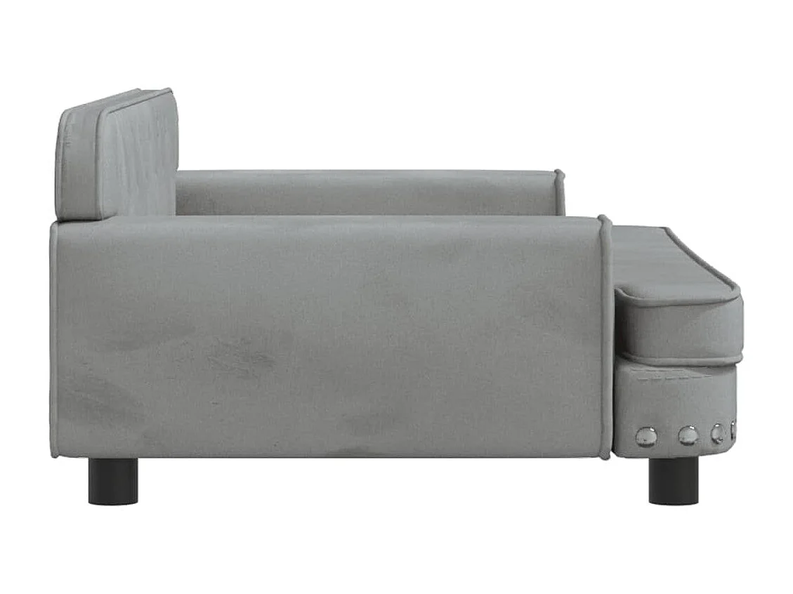 Canapé pour enfants gris clair 90x53x30 cm velours FR503143