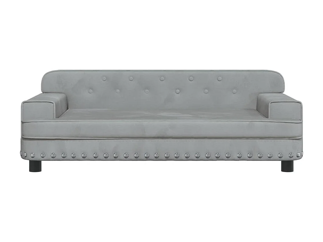 Canapé pour enfants gris clair 90x53x30 cm velours FR503143