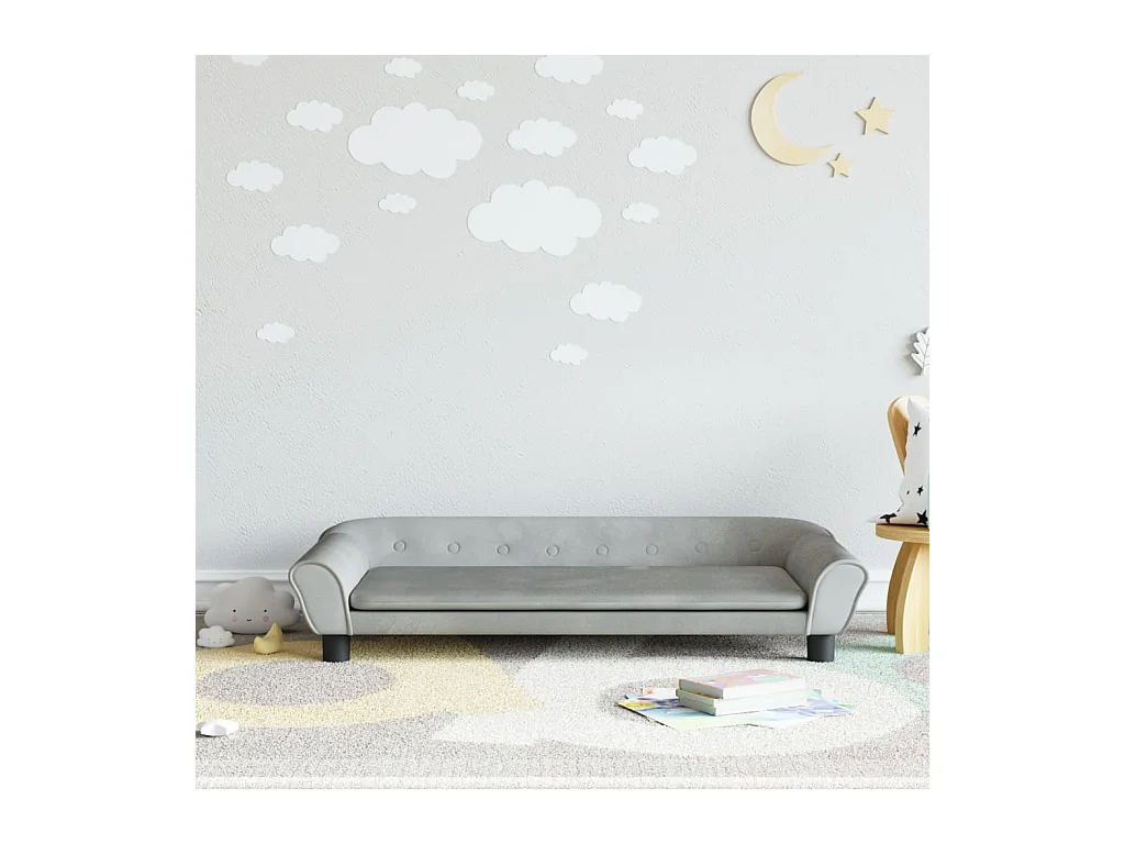 Canapé pour enfants gris clair 100x50x26 cm velours FR882995