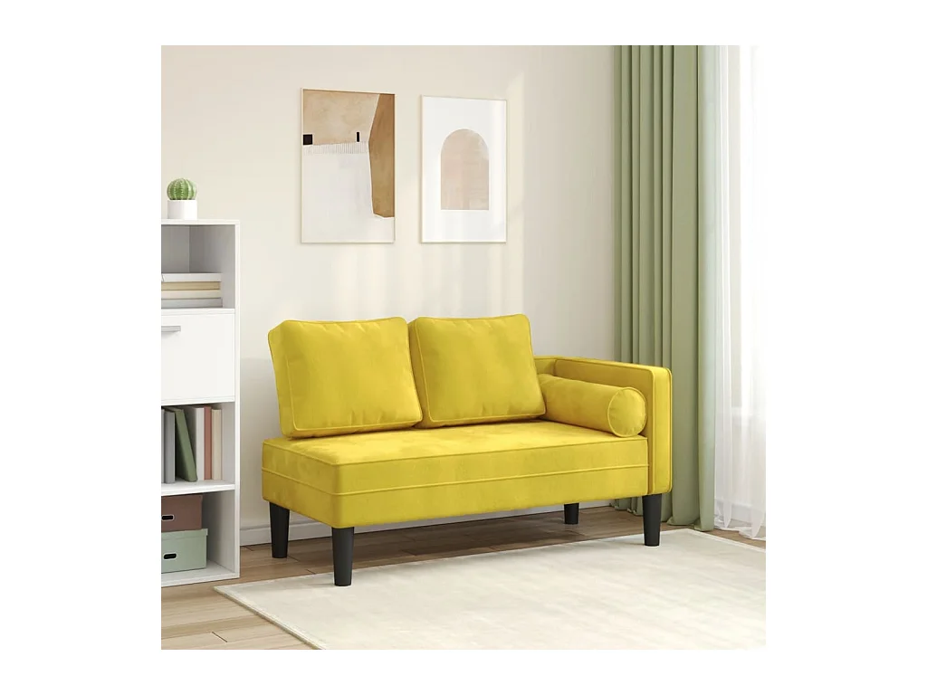 Canapé avec coussins jaune velours FR313495