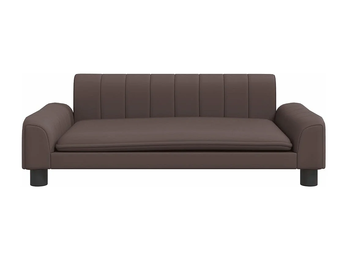 Sofá infantil 90x53x30 cm couro artificial castanho PT345954
