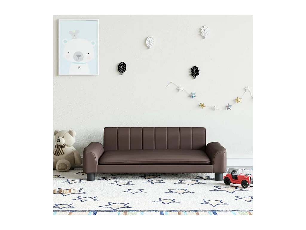 Canapé pour enfants marron 90x53x30 cm similicuir FR583644