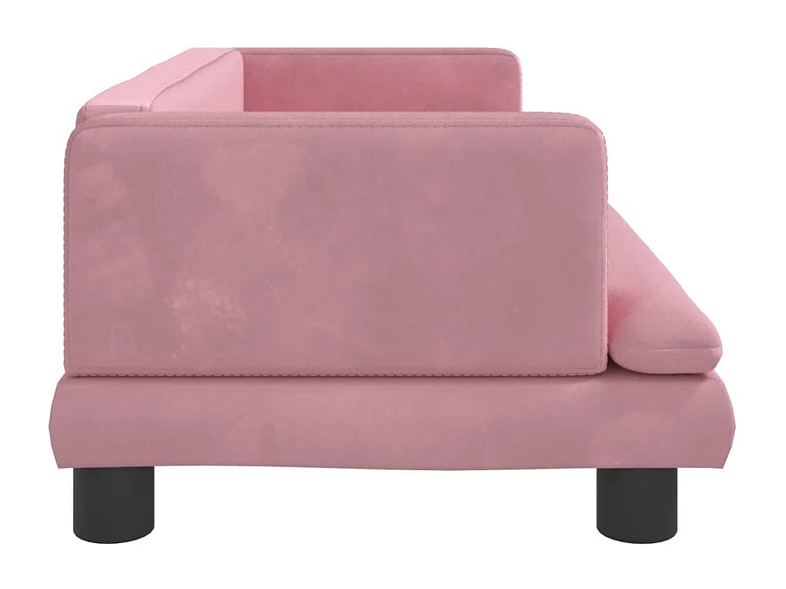 Canapé pour enfants rose 80x45x30 cm velours FR783564