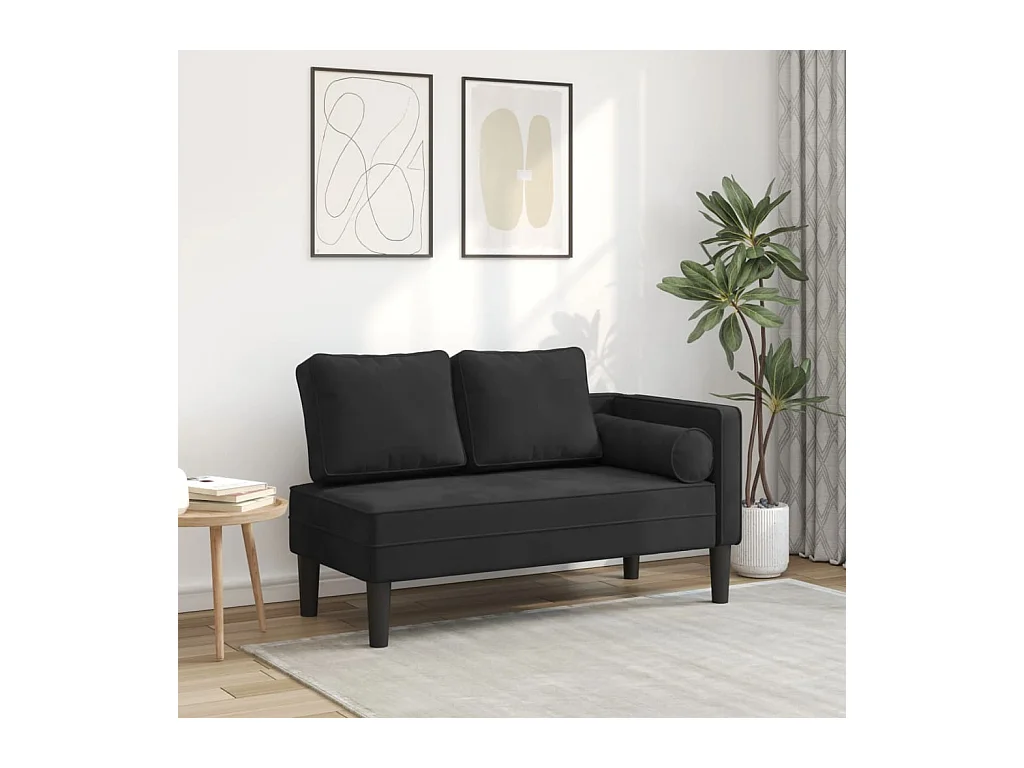 Canapé avec coussins noir velours FR747164